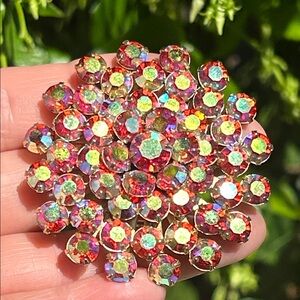 Vintage AB Crystal Brooch